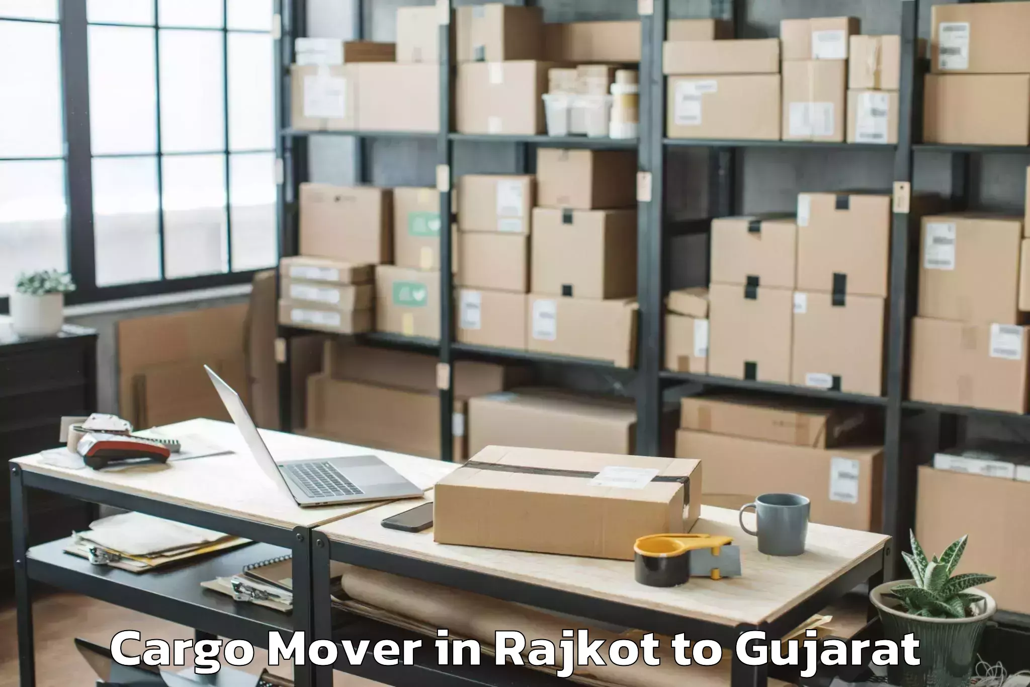 Top Rajkot to Jamkandorna Cargo Mover Available